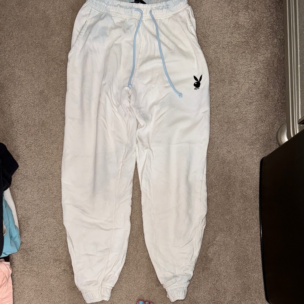 PLAYBOY White Ankle Cropped Pants